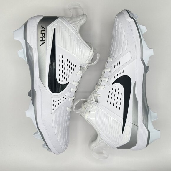 Men's Nike Alpha Menace Strong Football Cleats White Silver II5139-100 Sz 11 NEW - Picture 6 of 8